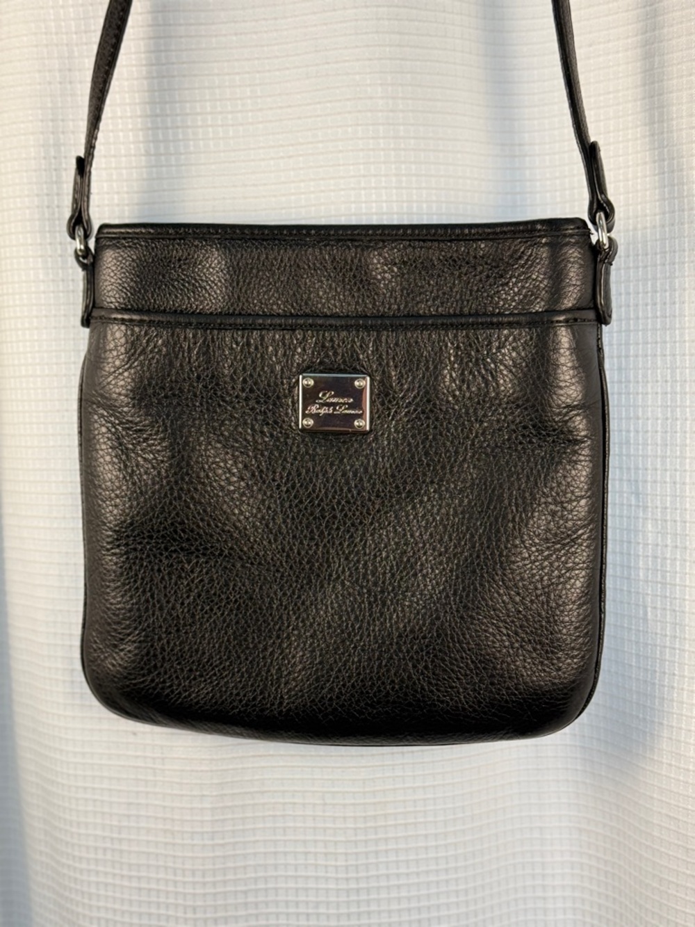 Lauren Ralph Lauren Black Pebbled Leather Small Crossbody Bag